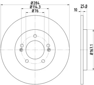 Дисковой тормозной механизм HELLA для KIA CEE'D (JD) 1.4 MPI