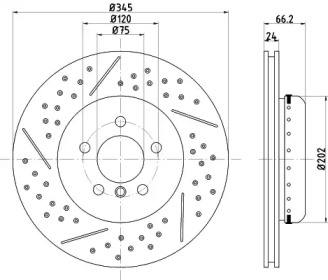 Тормозной диск HELLA для BMW 3 (F30, F80) 320 i xDrive