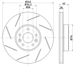 Тормозной диск HELLA для RENAULT MEGANE III купе (DZ0/1_) 2.0 R.S.