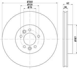 Дисковой тормозной механизм HELLA для LAND ROVER DISCOVERY V (L462) 3.0 D 4x4