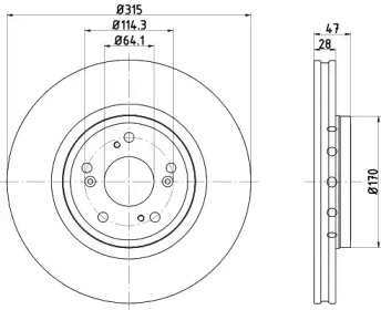 Дисковой тормозной механизм HELLA для HONDA CR-V IV (RM_) 1.6 i-DTEC 4WD