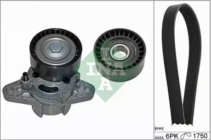 Комплект ручейковых ремней INA для RENAULT KANGOO (KC0/1_) 1.4 (KC0C, KC0H, KC0B, KC0M)