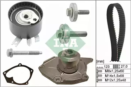 Комплект ремней ГРМ INA для NISSAN KUBISTAR (X76) 1.5 dCi