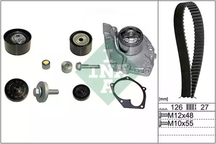 Водяной насос INA для RENAULT CLIO III (BR0/1, CR0/1) 2.0 16V Sport
