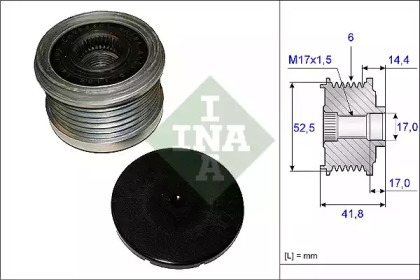 Механизм свободного хода генератора INA для NISSAN TEANA I (J31) 2.0
