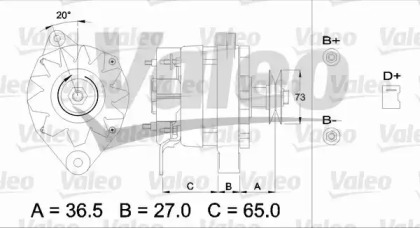 Генератор VALEO для PEUGEOT J9 автобус 2.3 D