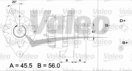 Генератор VALEO для RENAULT RAPID Фургон (F40_, G40_) 1.4 (F402)