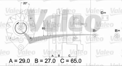 Генератор VALEO для RENAULT CLIO I (B/C57_, 5/357_) 1.4
