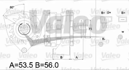 Генератор VALEO для VW SCIROCCO (53) 1.6