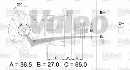 Генератор VALEO для PEUGEOT J9 автобус 2.3 D