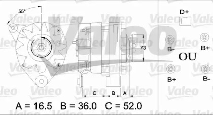 Генератор VALEO для PEUGEOT J5 автобус (290P) 2.5 D