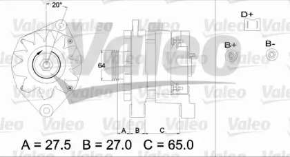 Генератор VALEO для RENAULT CLIO I (B/C57_, 5/357_) 1.4