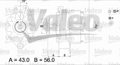 Генератор VALEO для VW TRANSPORTER IV c бортовой платформой/ходовая часть (70XD) 1.9 D