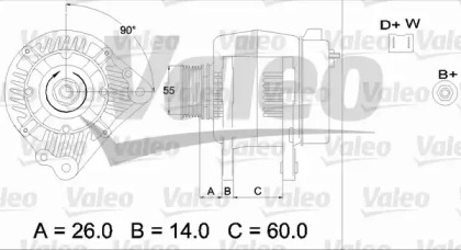 Генератор VALEO для VW CADDY II Variant (9K9B) 1.4