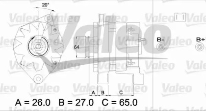 Генератор VALEO для RENAULT CLIO I (B/C57_, 5/357_) 1.4