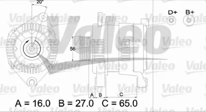 Генератор VALEO для PEUGEOT 4007 (GP_) 2.2 HDi