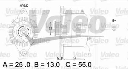 Генератор VALEO для MITSUBISHI SPACE WAGON (D0_V/W) 2.0 4WD (D08W)