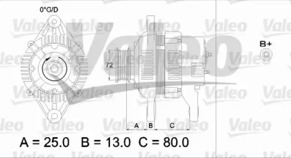 Генератор VALEO для NISSAN SUNNY II Traveller (B12) 1.6 i