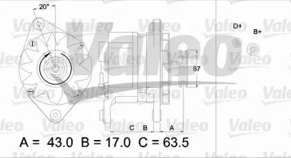 Генератор VALEO для ALFA ROMEO 164 (164_) 2.0 Turbo