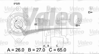 Генератор VALEO для FIAT DUCATO c бортовой платформой/ходовая часть (230_) 2.5 TDI