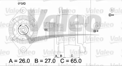 Генератор VALEO для FIAT DUCATO c бортовой платформой/ходовая часть (230_) 2.5 TDI