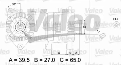 Генератор VALEO для RENAULT KANGOO (KC0/1_) 1.4 (KC0C, KC0H, KC0B, KC0M)