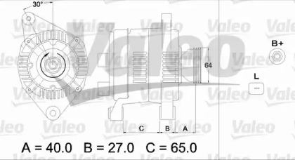 Генератор VALEO для RENAULT KANGOO (KC0/1_) 1.4 (KC0C, KC0H, KC0B, KC0M)