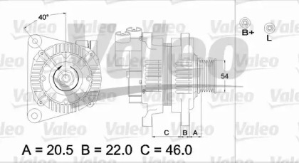 Генератор VALEO для PEUGEOT BOXER автобус (244, Z_) 2.2 HDi