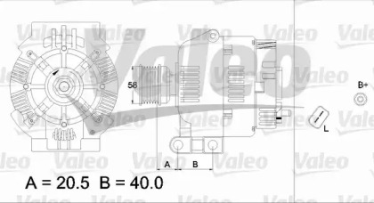 Генератор VALEO для RENAULT KANGOO (KC0/1_) 1.4 (KC0C, KC0H, KC0B, KC0M)