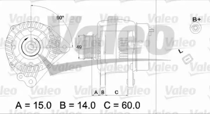 Генератор VALEO для VW MULTIVAN V (7HM, 7HN, 7HF, 7EF, 7EM, 7EN) 1.9 TDI