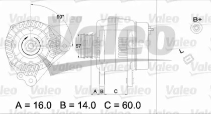 Генератор VALEO для VW MULTIVAN V (7HM, 7HN, 7HF, 7EF, 7EM, 7EN) 1.9 TDI