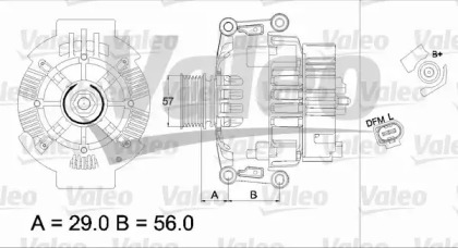 Генератор VALEO для AUDI A4 (8EC, B7) 2.0 TFSI