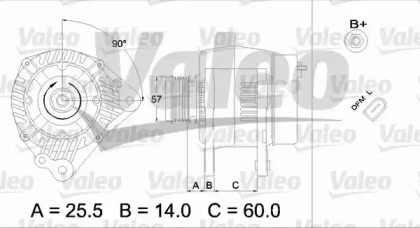 Генератор VALEO для VW MULTIVAN V (7HM, 7HN, 7HF, 7EF, 7EM, 7EN) 1.9 TDI