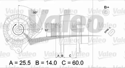 Генератор VALEO для VW BORA Variant (1J6) 1.4 16V