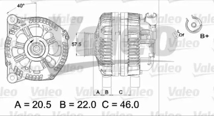 Генератор VALEO для PEUGEOT J5 автобус (290P) 2.5 D