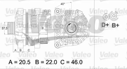 Генератор VALEO для PEUGEOT BOXER автобус (244, Z_) 2.0 HDi