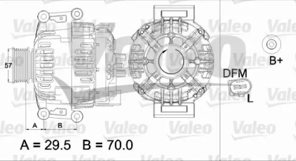 Генератор VALEO для AUDI A4 (8EC, B7) 2.0 TFSI