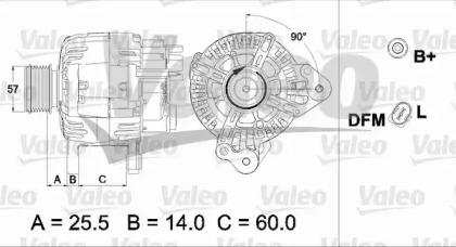 Генератор VALEO для VW CRAFTER 30-50 c бортовой платформой/ходовая часть (2F_) 2.0 TDI