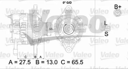 Генератор VALEO для MAZDA 323 C V (BA) 1.8 16V