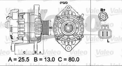Генератор VALEO для NISSAN PRIMERA Traveller (WP11) 1.8 16V