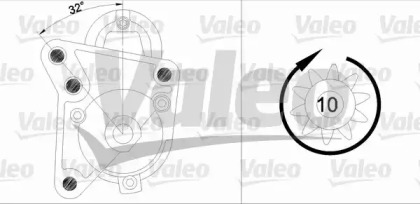 Стартер VALEO для RENAULT KANGOO (KC0/1_) 1.4 (KC0C, KC0H, KC0B, KC0M)