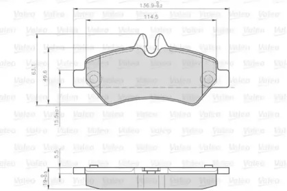 Тормозные колодки VALEO для VW CRAFTER 30-50 c бортовой платформой/ходовая часть (2F_) 2.0 TDI