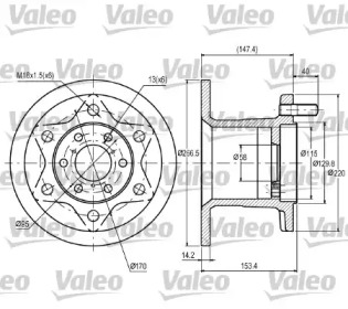 Дисковой тормозной механизм VALEO для ALFA ROMEO AR 8 c бортовой платформой/ходовая часть (280_) 2.4 D