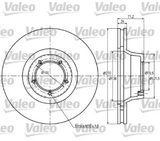 Дисковой тормозной механизм VALEO для FORD TRANSIT Фургон (V_ _) 2.4 D (VVS)
