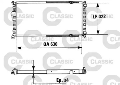 Водяной радиатор VALEO для VW CADDY II Variant (9K9B) 1.9 TDI