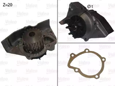 Водяной насос VALEO для PEUGEOT 306 Кабриолет (7D, N3, N5) 2.0 16V