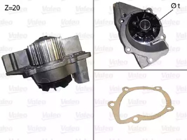 Водяной насос / прокладка VALEO для PEUGEOT 306 Кабриолет (7D, N3, N5) 1.8 16V