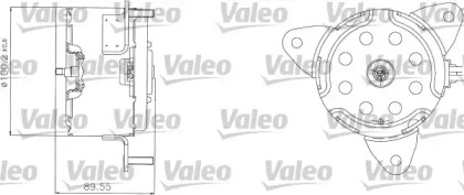 Вентилятор VALEO для PEUGEOT 405 I (15B) 1.9 SPort MI-16 4x4