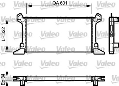 Водяной / масляный радиатор VALEO для FORD TRANSIT Фургон (E_ _) 2.5 DI (EAL, EAS)