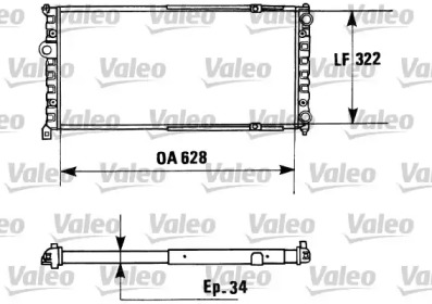 Водяной радиатор VALEO для VW CADDY II Variant (9K9B) 1.9 TDI